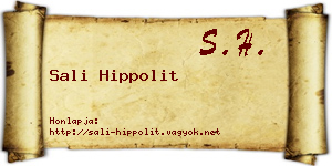 Sali Hippolit névjegykártya